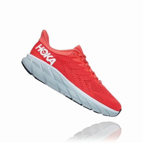 Hoka One One CLIFTON 7 Road Running Shoes For Women India Red IN-2176